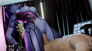 Widowmaker Riding Her Client's Dick in the VIP room. GCRaw. Overwatch