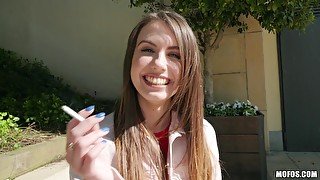 Playing with a hard dick in POV is enough to please Elle Rose