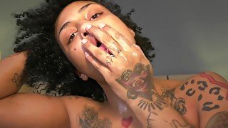 Ebony Slurping On A Dick