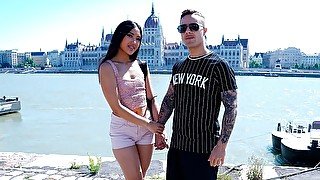 Asian angel May Thai gives her boyfriend a passionate rimjob