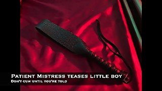 Patient Mistress teases slave cock - audio