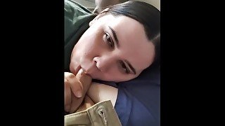 Teen Latina Deepthroat Blowjob! - Sexy Latin Girl Swallows Cum!