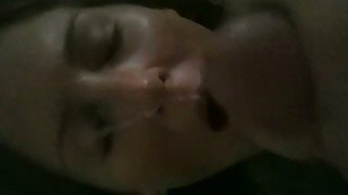 Shy and sexy amateur teen girlfriend getting facialized