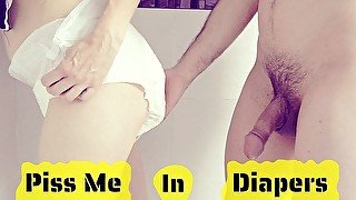 My DIAPER PISS blowjob & wet fuck