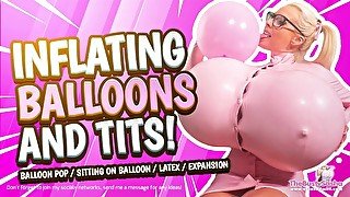 Inflating Balloons and tits in latex PREVIEW