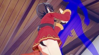 KonoSuba Hentai - Megumin Handjob with cumshot in her face