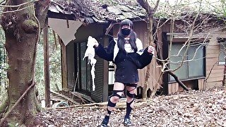 [FULL] Masturbation perverted transgender tearing clothes in an abandoned house in the forest.