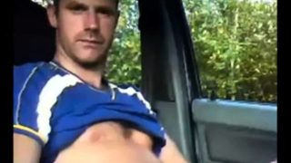 Montage of getting naked in a car and getting off.