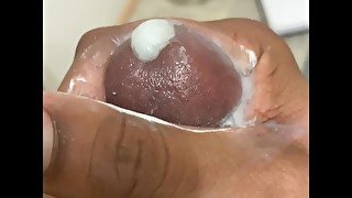 Playing with his  dick couldn’t wait till I got back home huge cumshot