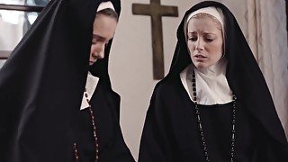 Dirty nuns Mona Wales and Serene Siren crave for wet pussy