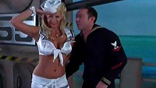 Sexy sailor outfit on this blonde slut