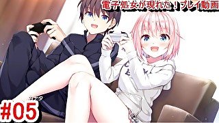 【エロゲー 電子処女 が現れた！ コマンド！？動画5】一緒にゲームしてはしゃぐカナタちゃんが可愛すぎる！(巨乳Vtuberモノ抜きゲー(体験版) Hentai game Denshi Otome ga