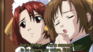 Hentai maid oralsex and ass injection with an enema