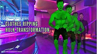 Giant growth - clothes ripping hulk transformation