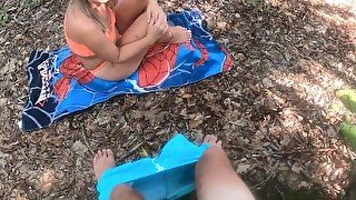 Public outdoor bj and fuck