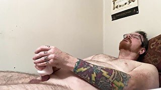 Trying out my new pocket pussy Came too fast -flaccid cumming