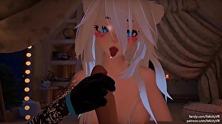 Horny Catgirl pet takes care of your morning wood~  JOI POV VRChat ERP