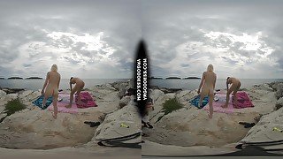 Vacation On Nude Beach With Ingrida And Miss Pussycat Smoking Eating Skinny Dipping Sun Bathing