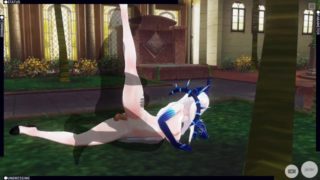 3D HENTAI fucked Diabla in the garden and cum inside her