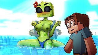 Hornycraft Creeper Boobs Job IN the Beach GAME GALLERY