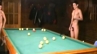 Russian Soldiers Play Pool in Nude