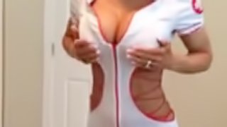 Great blowjob from busty nurse