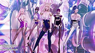 [MMD] Dalshabet - Joker Ahri Akali Kaisa Evelynn Seraphine KDA Sexy Kpop Dance 4K League of Legends