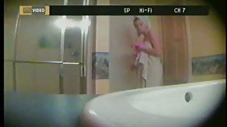 Spy cam video made in the bathroom while my ex-wife was washing