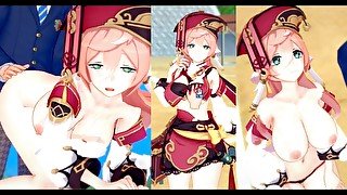 【エロゲーコイカツ！】原神 煙緋(エンヒ)3DCG巨乳アニメ動画[Hentai Game Koikatsu! Genshin Yanfei (Anime 3DCG Video)]