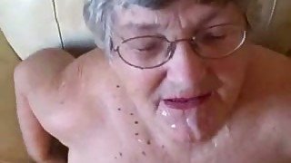 62 yo time worn granny sucks my cock and takes facial