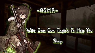 ASMR [RolePlay] Wife Does Gun Tingles To Help You Sl++p [F4A][Remington] [binaural]