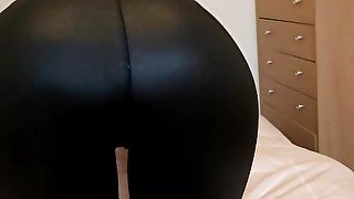 Ass worship and smothering in sexy spandex leggings! Cumshot over babes shiny tight ass!