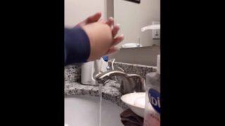 My crazy ass being a good example and washing my hands with TWO types of soap 