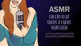 ASMR - Greedy Slut Sucks & Fucks Your Cock - INTENSE Erotic Audio