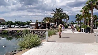 Monika Fox - Walks Along The Pier Among The Yachts In One Hat And Shines With Big Boobs