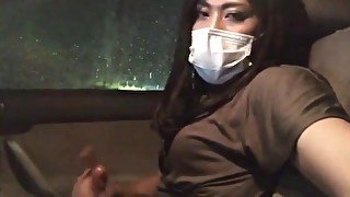 Asian CD Masturbating In Her Car