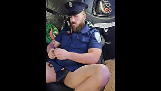 Officer Daddy Pipe and Handcuff Cum