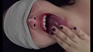 My boy-friend covered my face of Cum