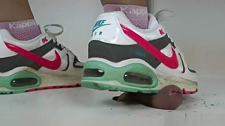 Awesome dirty Nike air max cock trample and crush.