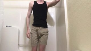 Twink pissing in tighty whities - Can’t Hold It