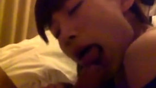 Amateur Hairy Asian Sucking Cock 1