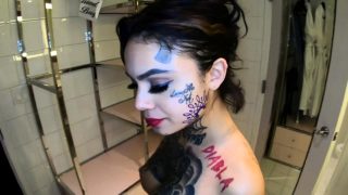 Genevieve Sinn pounded while having her face tattooed