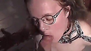 NERDY MATURE WITH GREAT TITS CRAVES COCK IN MOUTH