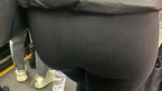 caught her cute ass on the train