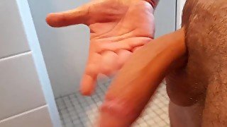 Slapping my Big white cock