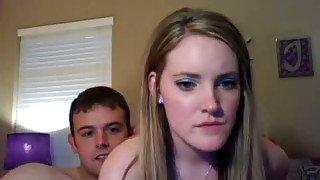 Amazing petite blonde having fun with her boyfriend