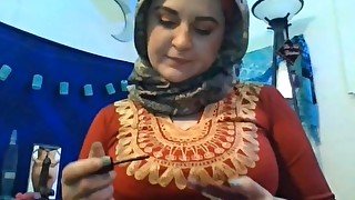 Sneaking in some fun striptease & pussy rubbing getting ready for mosque