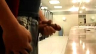 Bigcockflasher - Caught wanking in public restroom