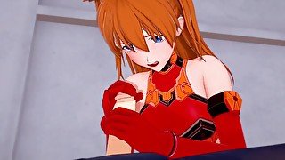 Asuka Handjob and Blowjob  Neon Genesis Evangelion Hentai Parody