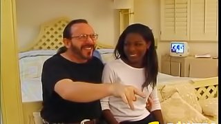 Fuckable ebony bitch always enjoys hardcore sex with white men